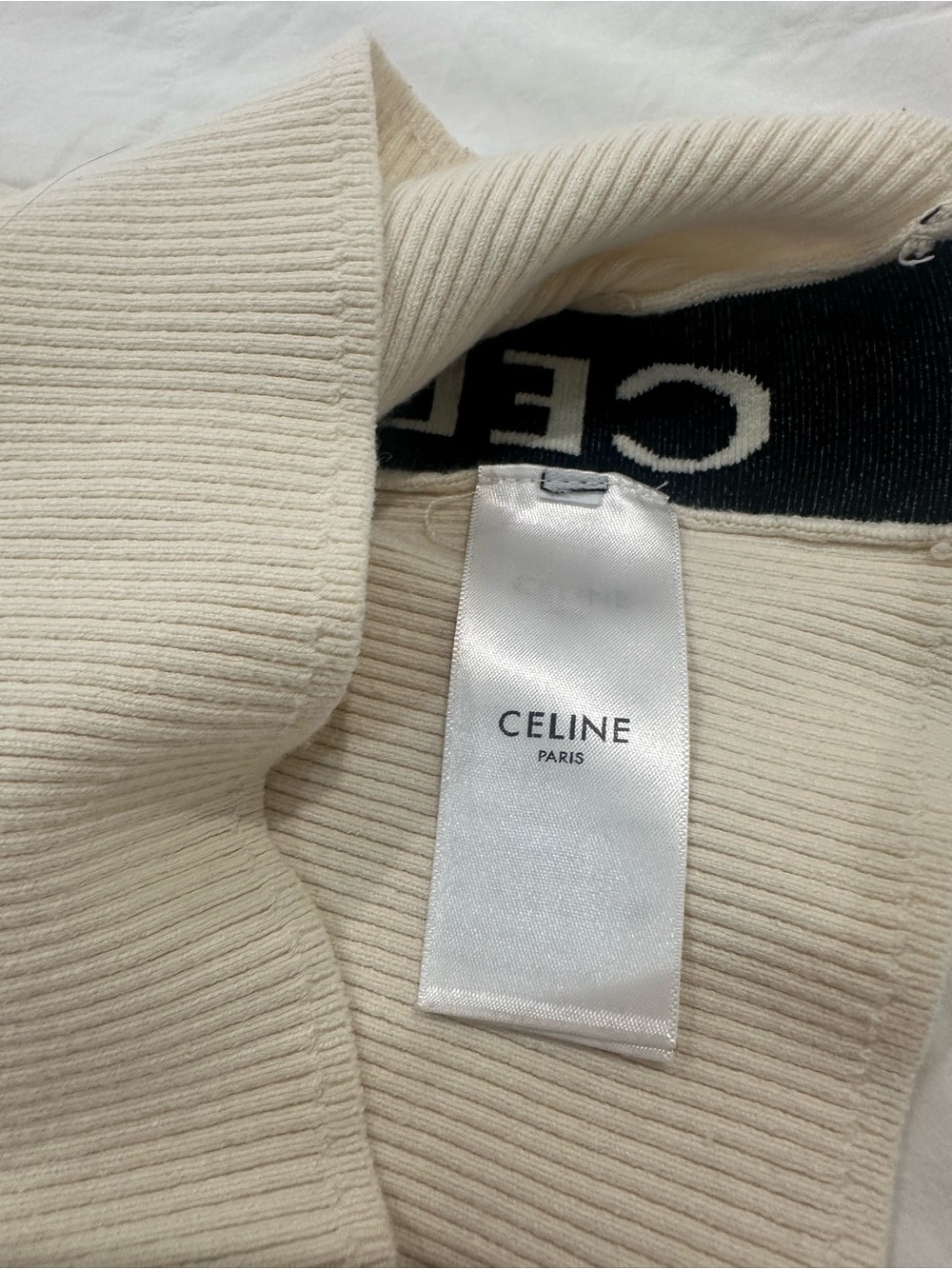 Cream Ribbed Zip-Front Tank Top - Picture 5 of 8